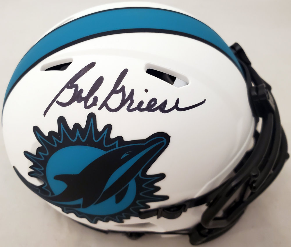Bob Griese Autographed Signed Miami Dolphins Lunar Eclipse White Speed Mini Helmet Beckett Beckett Qr Image a