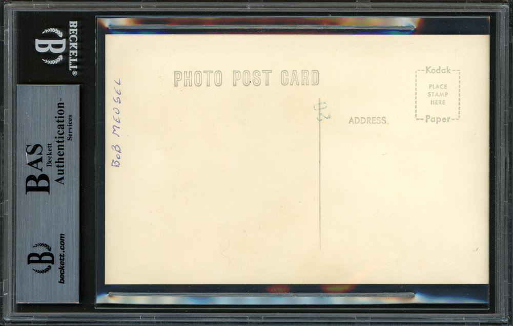 Bob Meusel Autographed Signed 3.25X5.5 Postcard New York Yankees Beckett Beckett Image a