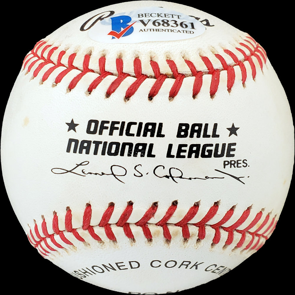 Bob Miller & Ted Kazanski Autographed Official Nl Baseball Philadelphia Phillies Beckett Beckett Image a