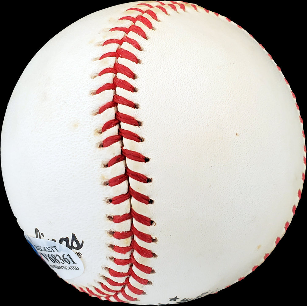 Bob Miller & Ted Kazanski Autographed Official Nl Baseball Philadelphia Phillies Beckett Beckett Image a