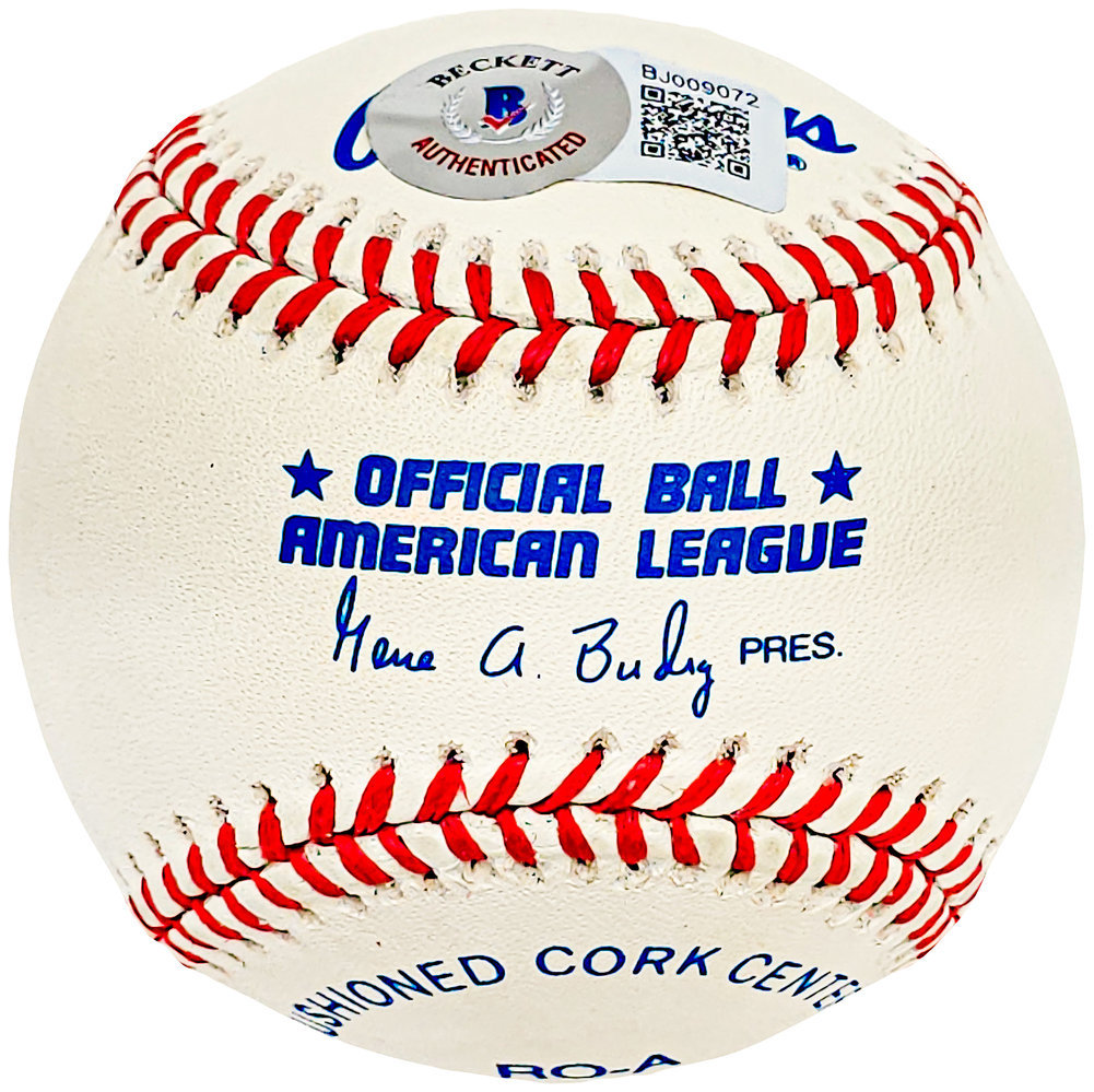Bob Stinson Autographed Official Al Baseball Mariners, Expos "Scrap Iron" Beckett Beckett Image a