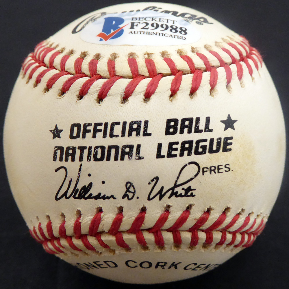 Bobby Morgan Autographed Official Nl Baseball Brooklyn Dodgers Beckett Beckett Image a