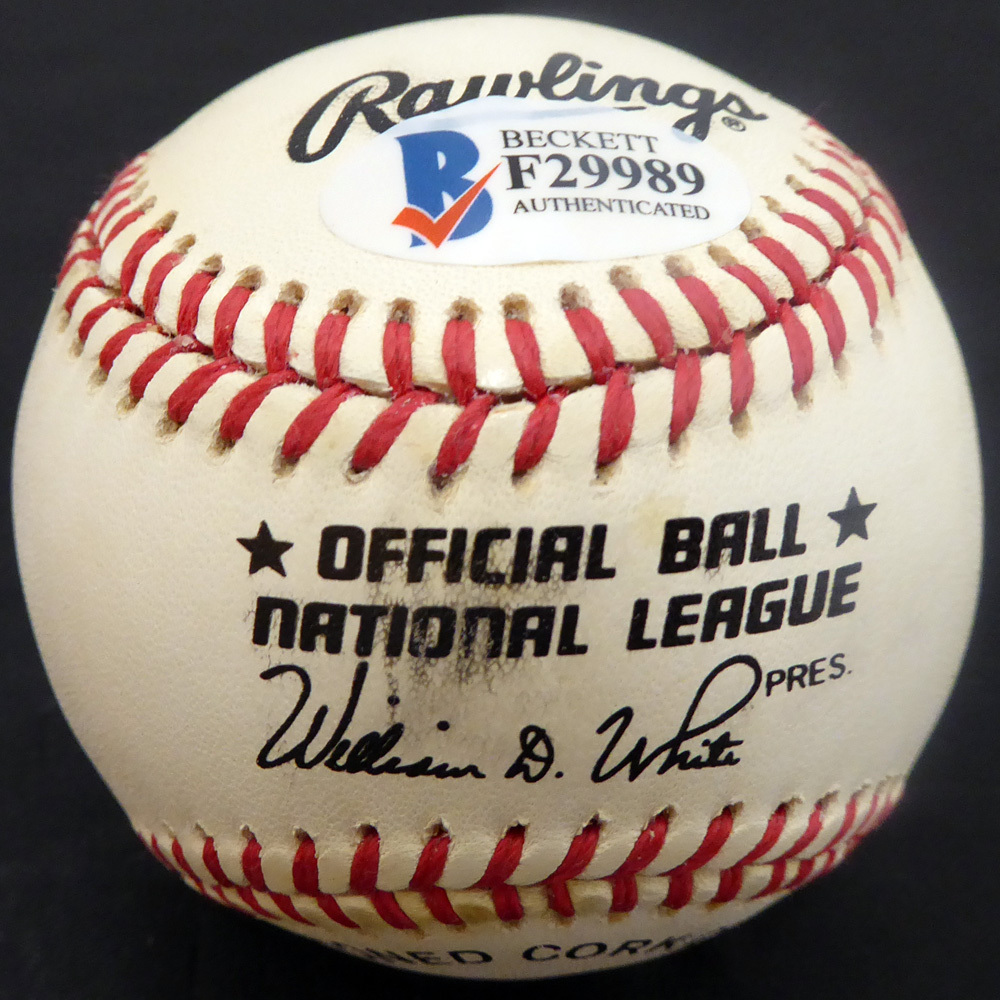 Bobby Morgan Autographed Official Nl Baseball Brooklyn Dodgers Beckett Beckett Image a