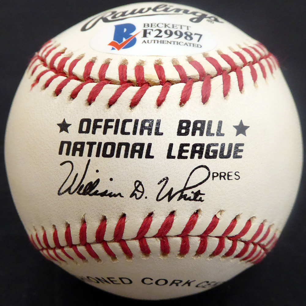 Bobby Morgan Autographed Official Nl Baseball Brooklyn Dodgers Beckett Beckett Image a
