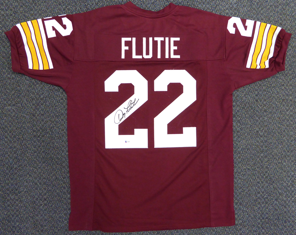 Boston College Eagles Doug Flutie Autographed Red Jersey Beckett Beckett Image a