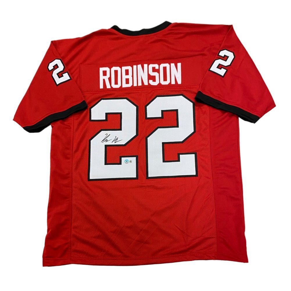 Branson Robinson Autographed Georgia Bulldogs Custom Red #22 Jersey - Beckett Authentic Image a