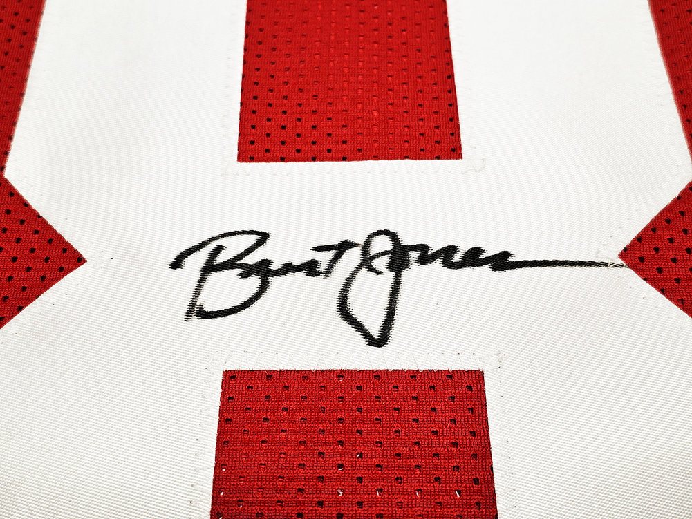 San Francisco 49Ers Brent Jones Autographed Red Jersey PSA/DNA Image a