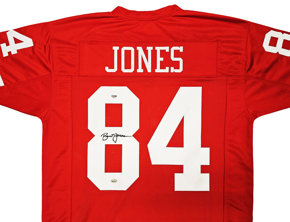 San Francisco 49Ers Brent Jones Autographed Red Jersey PSA/DNA Image a