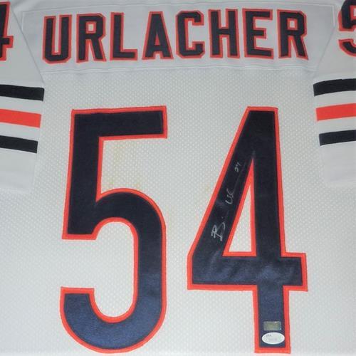 Brian Urlacher Autographed Signed Chicago Bears (White #52) Deluxe Framed Jersey Image a