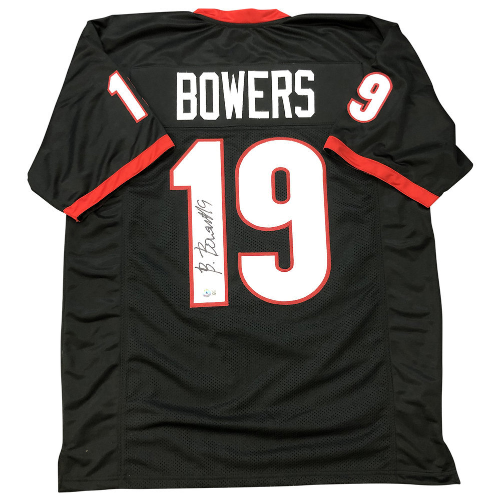 Brock Bowers Signed Georgia Bulldogs Custom Black #19 Jersey - Beckett Image a