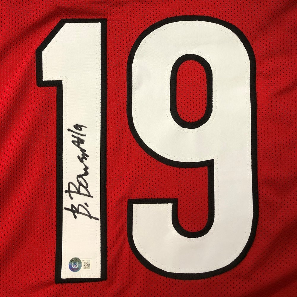 Brock Bowers Autographed Signed Georgia Bulldogs Custom Red #19 Jersey - Beckett QR Authentic Image a