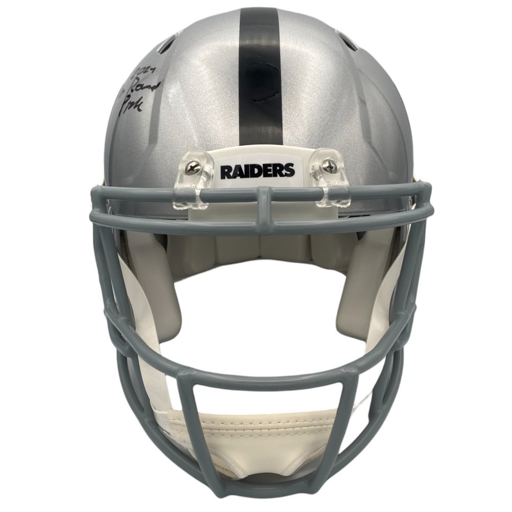 Brock Bowers Autographed Signed Las Vegas Raiders Riddell Full Size Speed Authentic Helmet - Beckett Image a