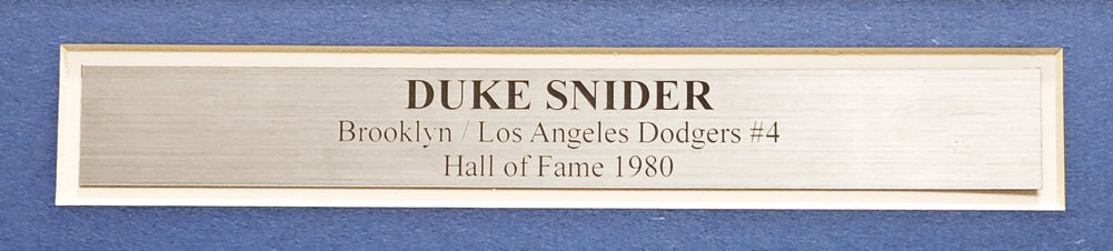 Brooklyn Dodgers Duke Snider Autographed Signed Framed Blue Jersey PSA/DNA Image a