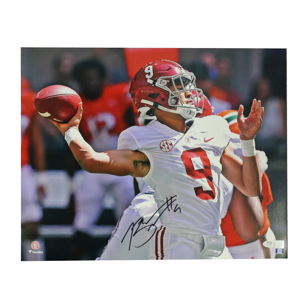 Bryce Young Signed Alabama Crimson Tide 16x20 Close-up Throw Photo - PSA/DNA Image a