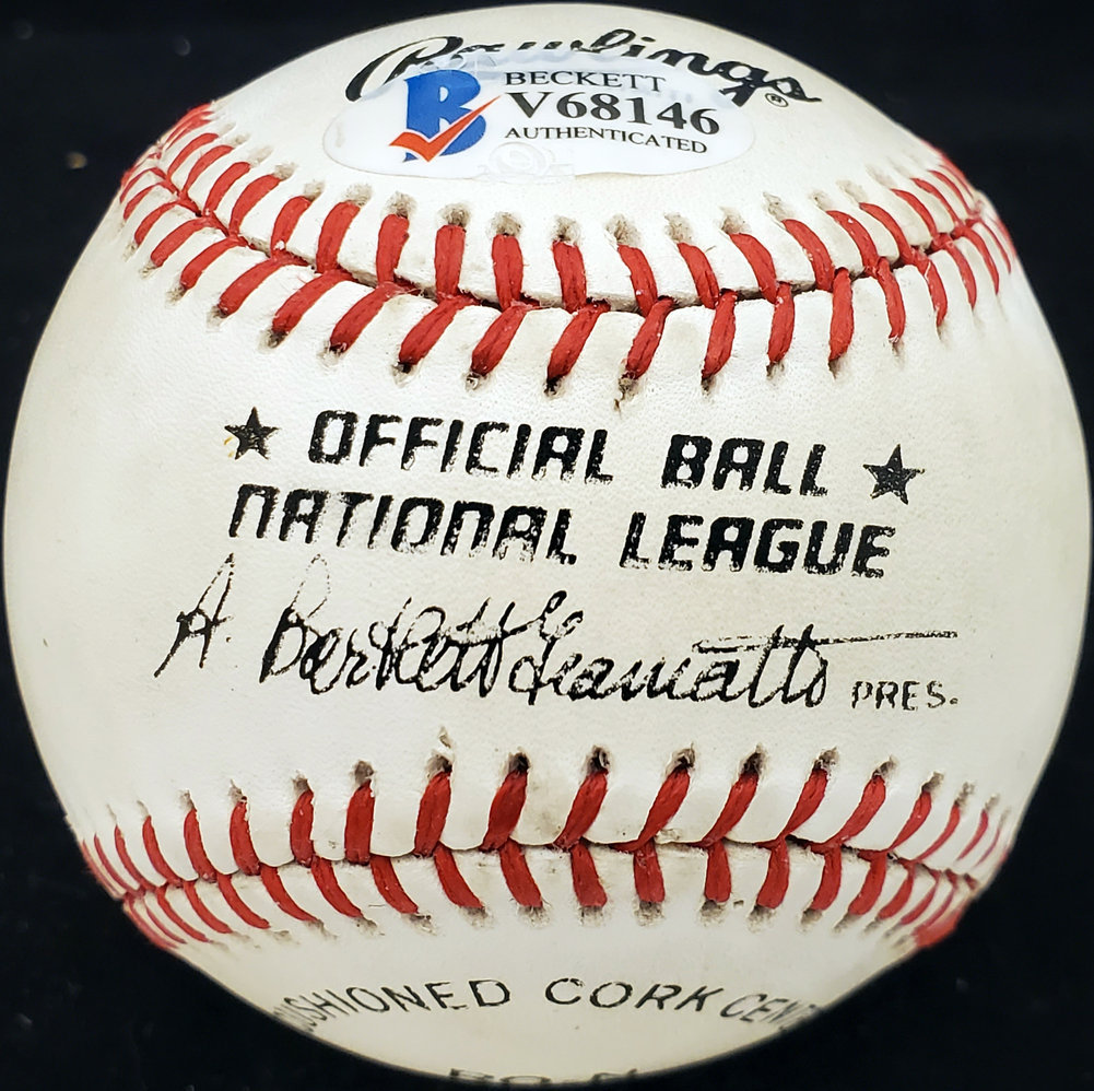 Bubba Church Autographed Official Nl Baseball Philadelphia Phillies, Cincinnati Reds Beckett Beckett Image a