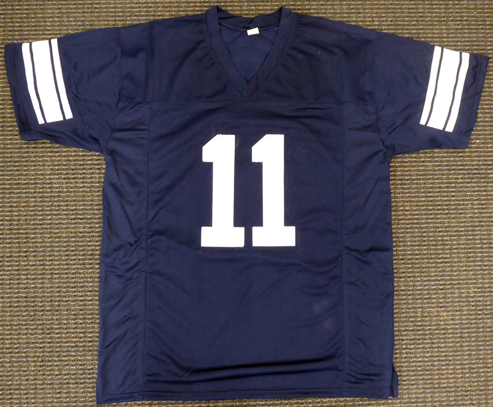 Byu Cougars Zach Wilson Autographed Blue Jersey Beckett Beckett Image a