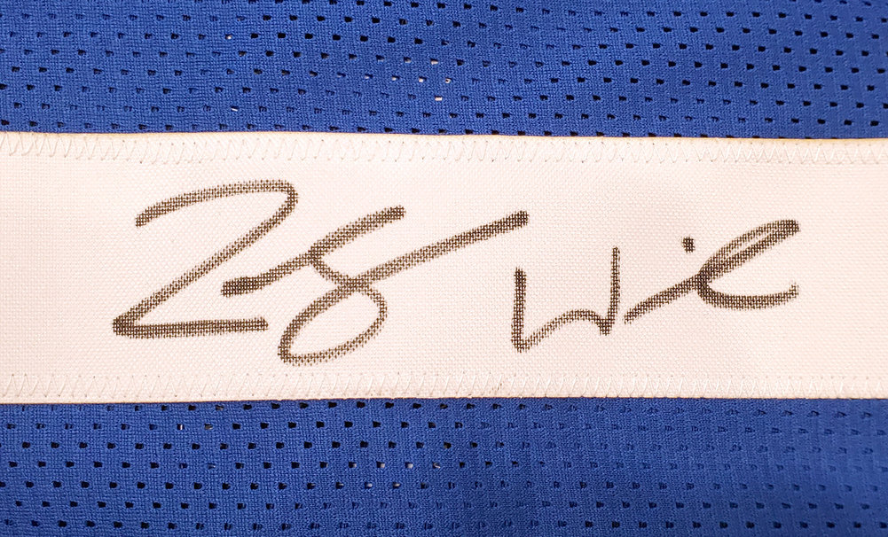 Byu Cougars Zach Wilson Autographed Royal Blue Jersey Beckett Beckett Image a