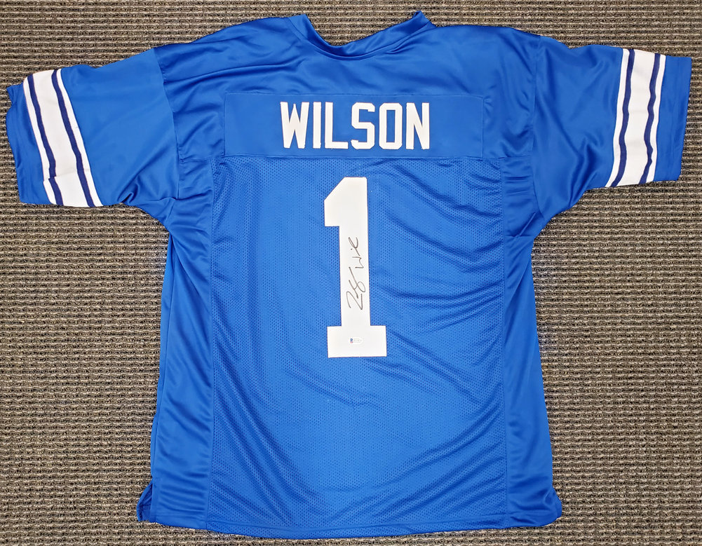 Byu Cougars Zach Wilson Autographed Royal Blue Jersey Beckett Beckett Image a