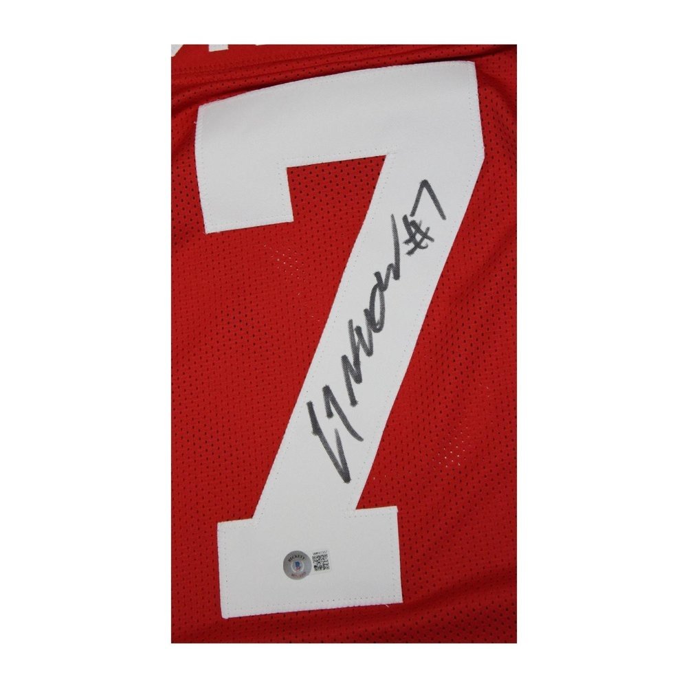 C.J. Stroud Autographed Signed Ohio State Buckeyes Custom #7 Red Jersey - Beckett Authentic Image a