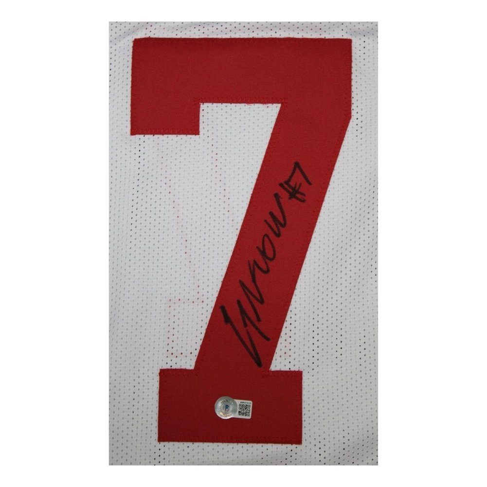 C.J. Stroud Autographed Signed Ohio State Buckeyes Custom #7 White Jersey - Beckett Authentic Image a