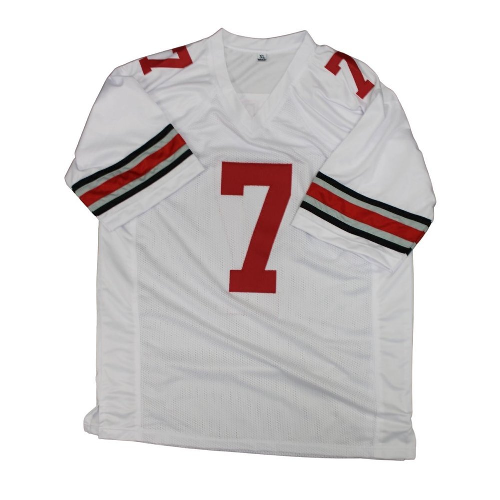 C.J. Stroud Autographed Signed Ohio State Buckeyes Custom #7 White Jersey - Beckett Authentic Image a