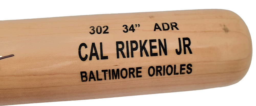 Cal Ripken Jr. Autographed Signed . Blonde Rawlings Game Model Bat Baltimore Orioles Beckett Beckett Qr #196087 Image a
