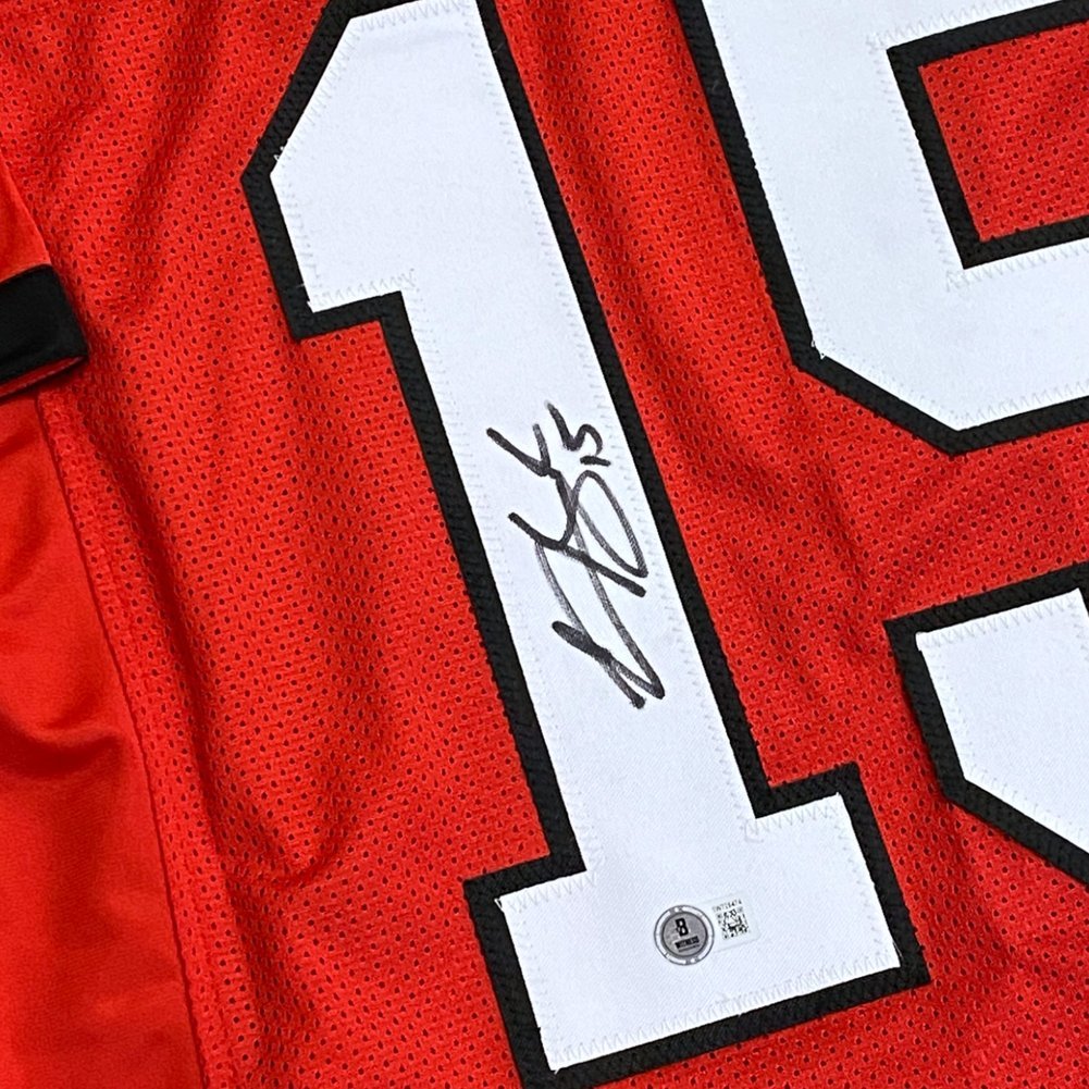 Ladd McConkey Autographed Signed Georgia Bulldogs Baden White Panel Football - Beckett Authentication Services (BAS) Image a