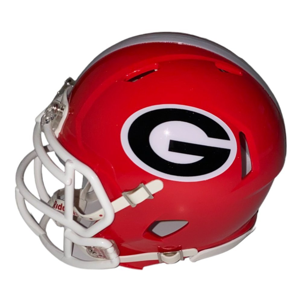 Carson Beck Autographed Signed Georgia Bulldogs Riddell Red Replica Mini Helmet - Beckett Authentication Services (BAS) Image a