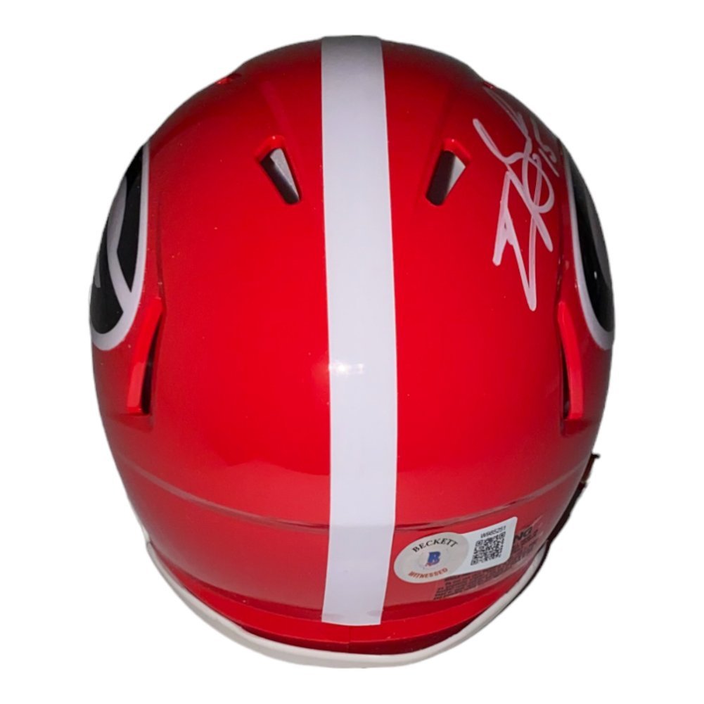 Carson Beck Autographed Signed Georgia Bulldogs Riddell Red Replica Mini Helmet - Beckett Authentication Services (BAS) Image a