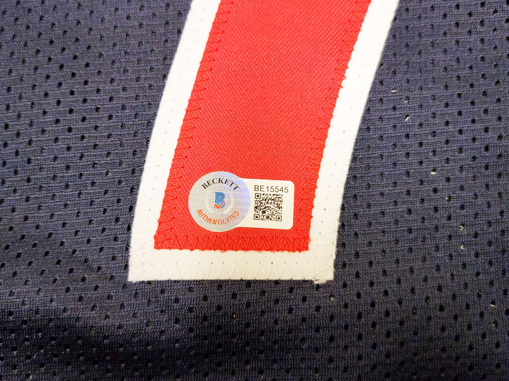 Team Usa Larry Bird Autographed Navy Blue Jersey Dream Team Beckett Beckett Image a