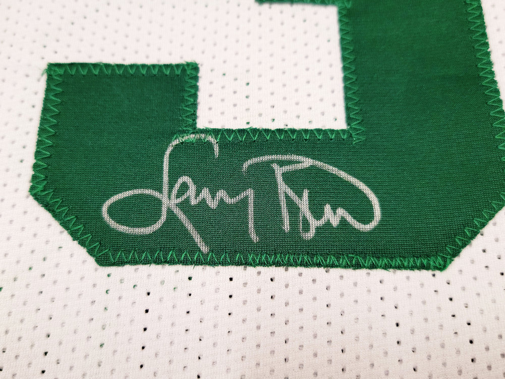 Boston Celtics Larry Bird Autographed White Jersey Beckett Beckett Image a
