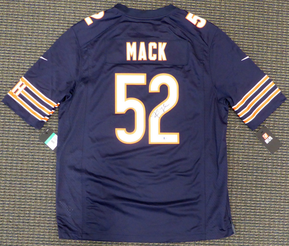 Khalil Mack Autographed Signed Chicago Bears Blue Nike Jersey Size Xl Beckett Beckett #148305 Image a