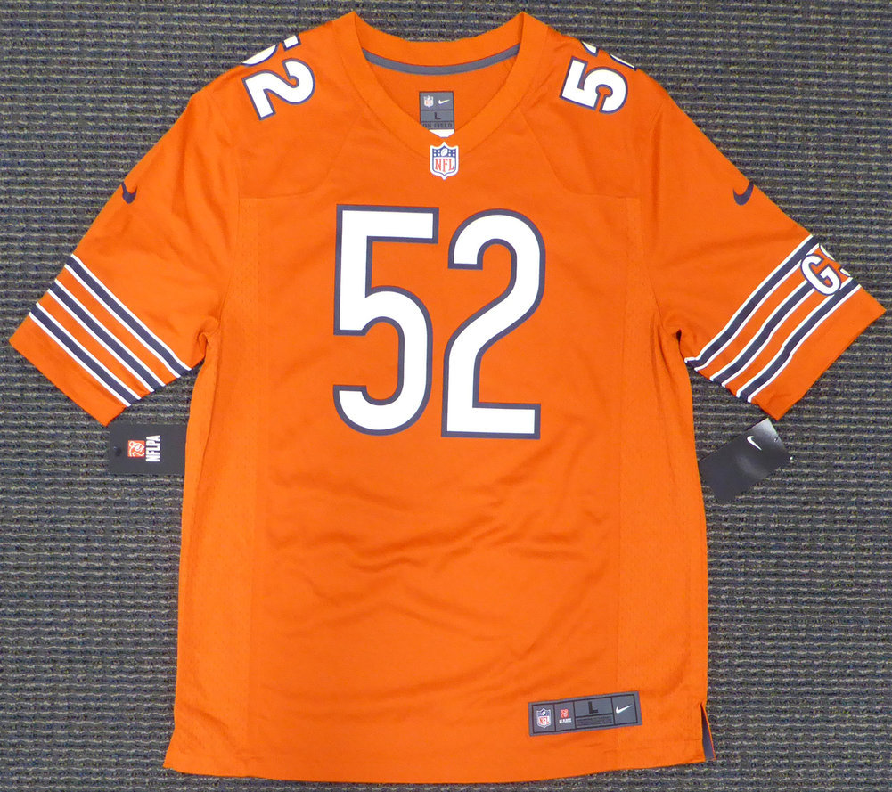 Khalil Mack Autographed Signed Chicago Bears Orange Nike Jersey Size L Beckett Beckett #148306 Image a