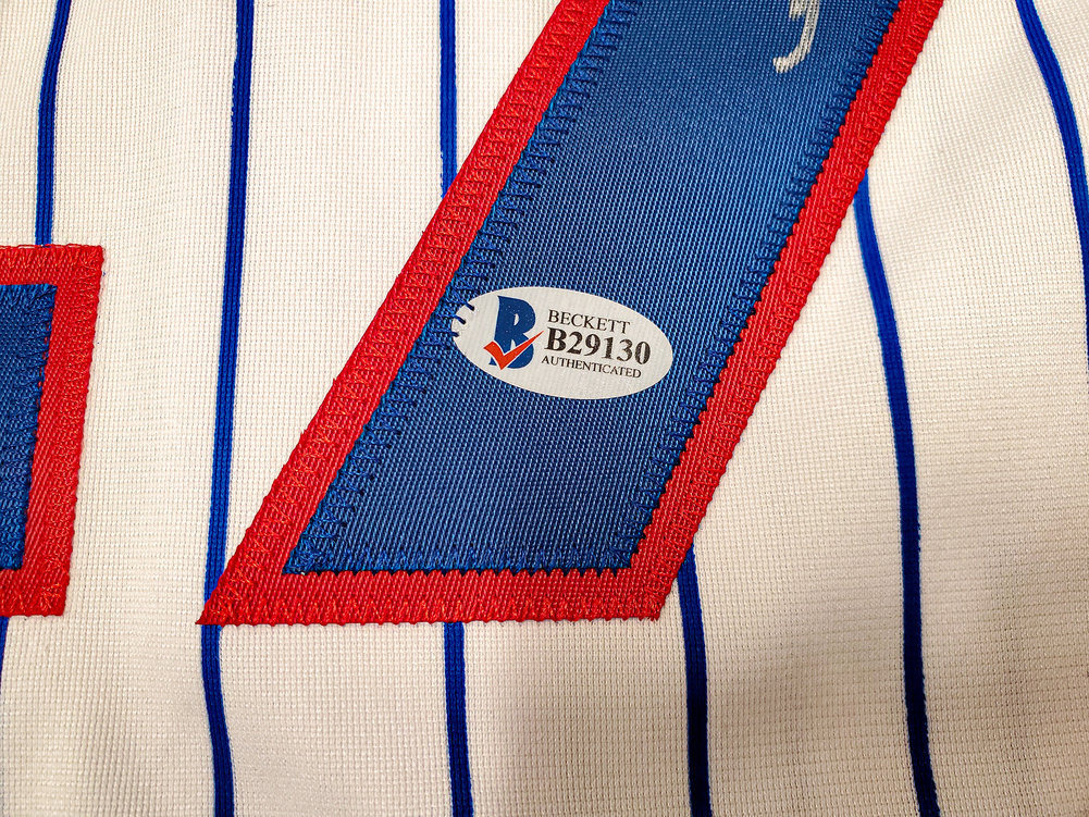 Chicago Cubs Addison Russell Autographed White Jersey Beckett Beckett Image a