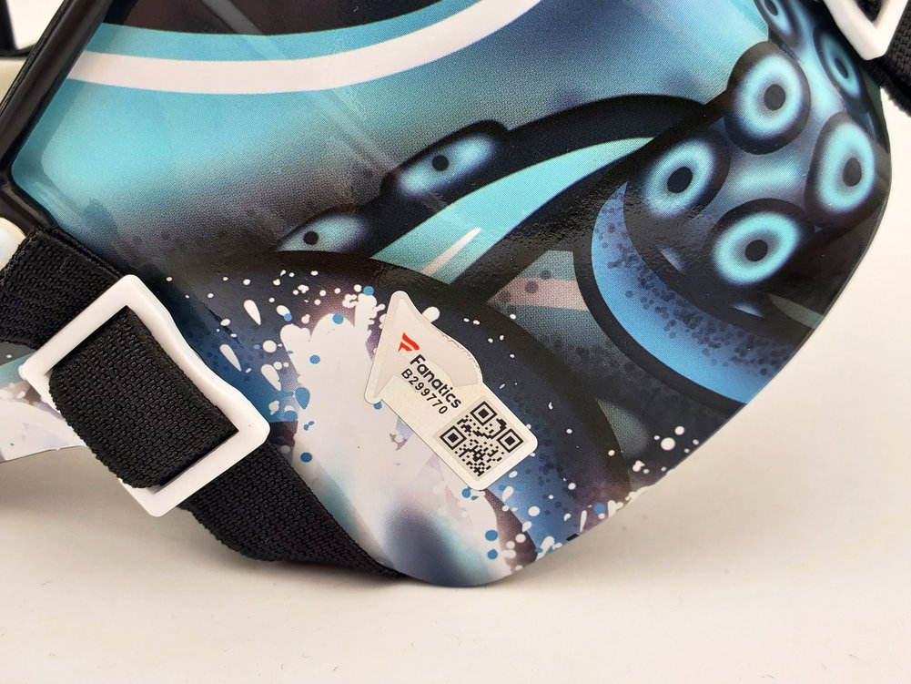 Chris Driedger Autographed Seattle Kraken Blue Mini Goalie Mask Fanatics Holo #200292 Image a