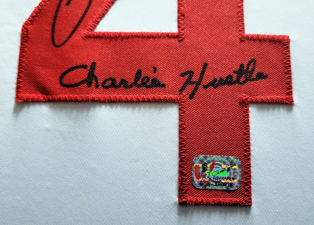 Pete Rose Autographed Signed Cincinnati Reds Framed White Jersey Charlie Hustle Pr Holo Image a