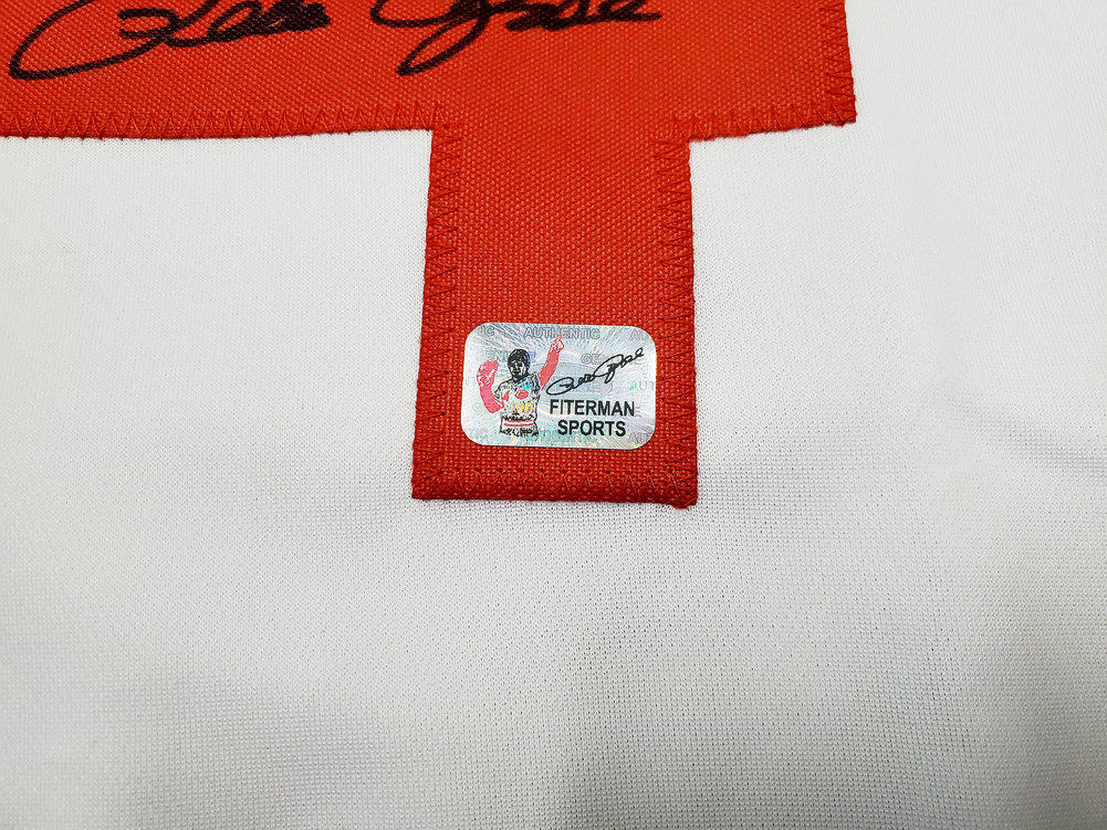 Cincinnati Reds Pete Rose Autographed White Jersey Pr Holo #197040 Image a