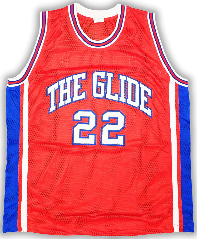 Houston Cougars Clyde Drexler Autographed Red Jersey JSA Image a