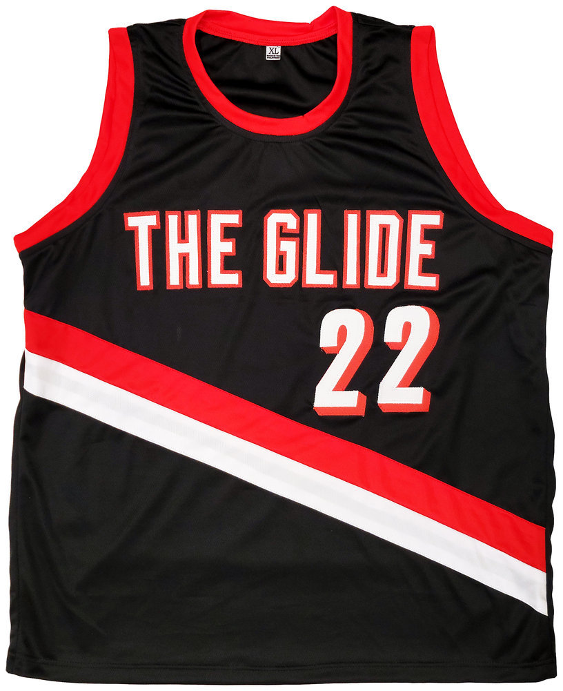 Portland Trailblazers Clyde Drexler Autographed Black Jersey The Glide JSA Image a