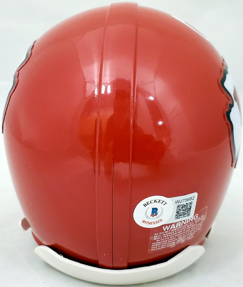 Clyde Edwards Helaire Autographed Signed Clyde Edwards-Helaire Kansas City Chiefs Red Mini Helmet Beckett Beckett Qr Image a