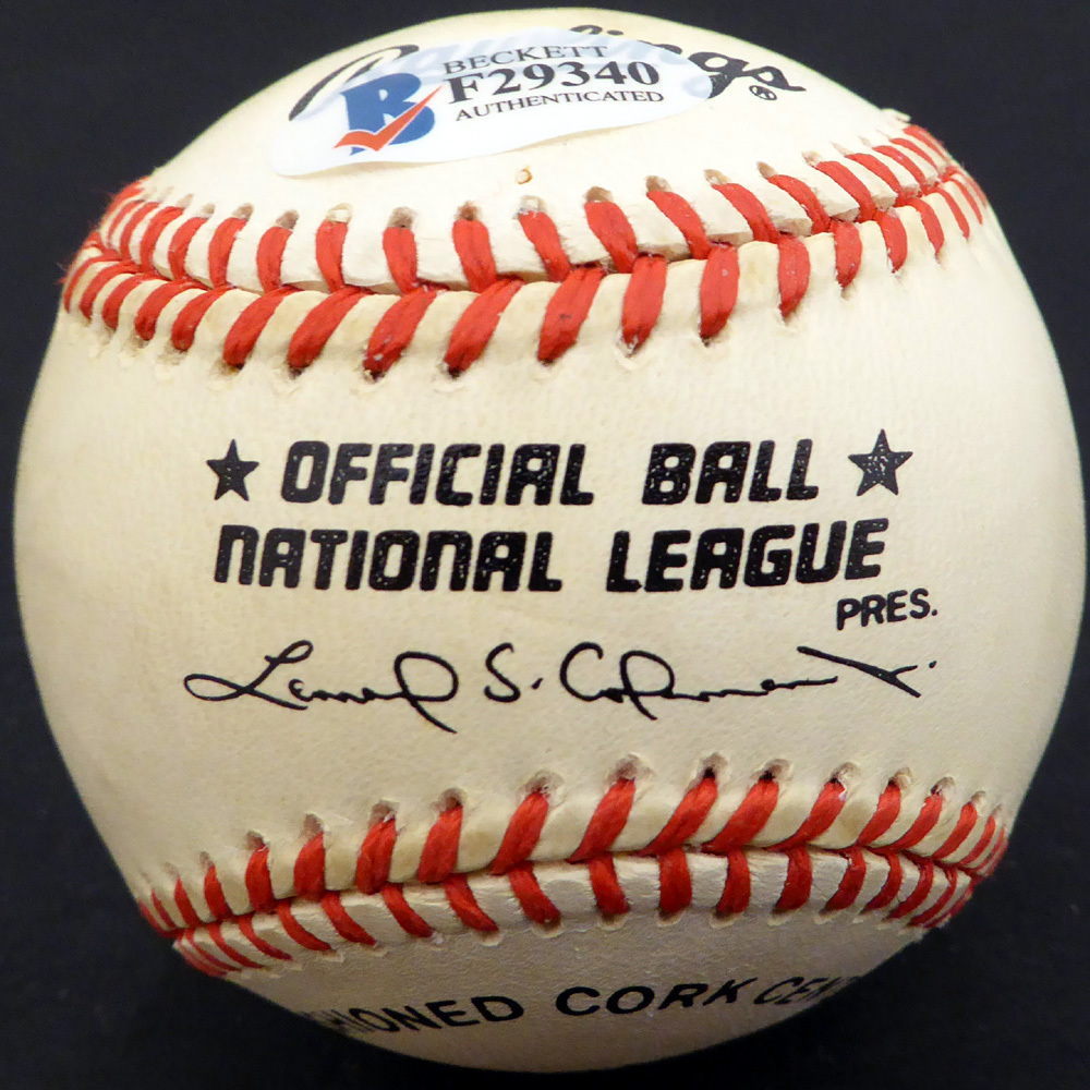 Clyde King Autographed Official Nl Baseball Brooklyn Dodgers, Cincinnati Reds Beckett Beckett Image a