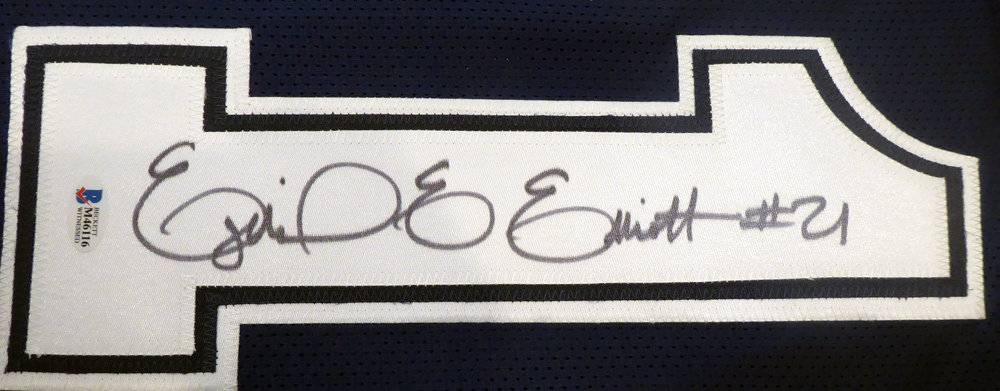 Dallas Cowboys Ezekiel Elliott Autographed Blue Jersey Beckett Beckett Image a