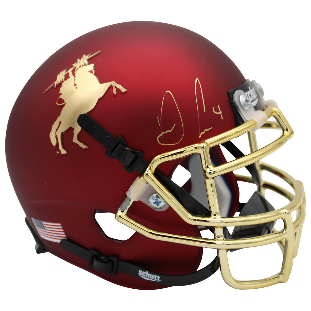 Dalvin Cook Autographed Florida State 'Unconquered' Schutt Mini Helmet - Signed in Gold - JSA Authentic Image a