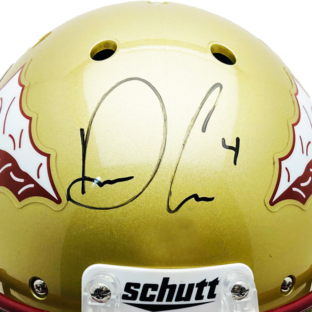 Dalvin Cook Autographed FSU Gold Schutt Full Size Helmet - JSA Image a