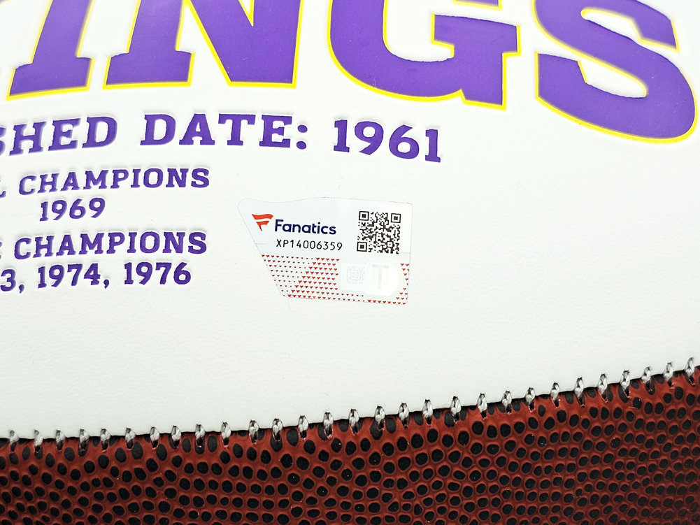 Dalvin Cook Autographed Minnesota Vikings White Logo Football Fanatics Holo #218724 Image a