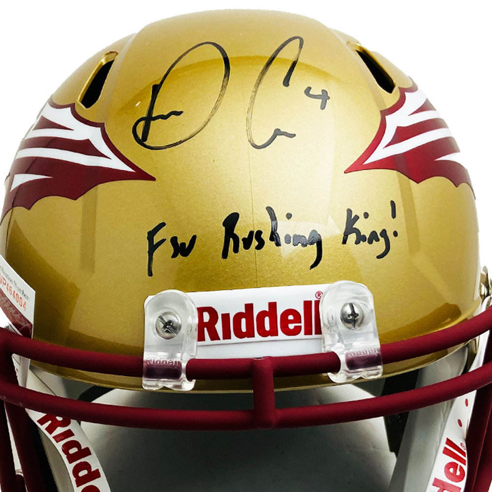 JSA Dalvin Cook Florida State Seminoles Autographed Signed Riddell Full Size Speed Authentic Helmet with FSU Rushing King Inscription 