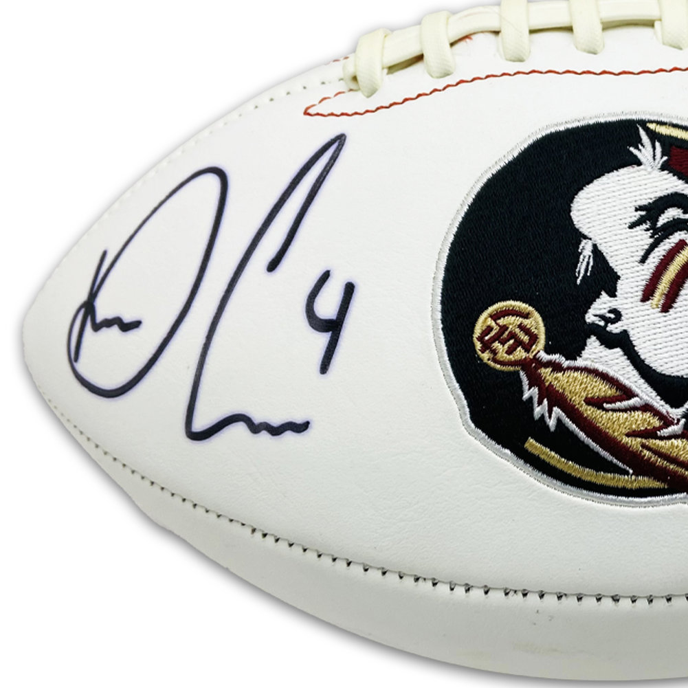 Dalvin Cook FSU Autographed White Panel Logo Football - JSAation Image a