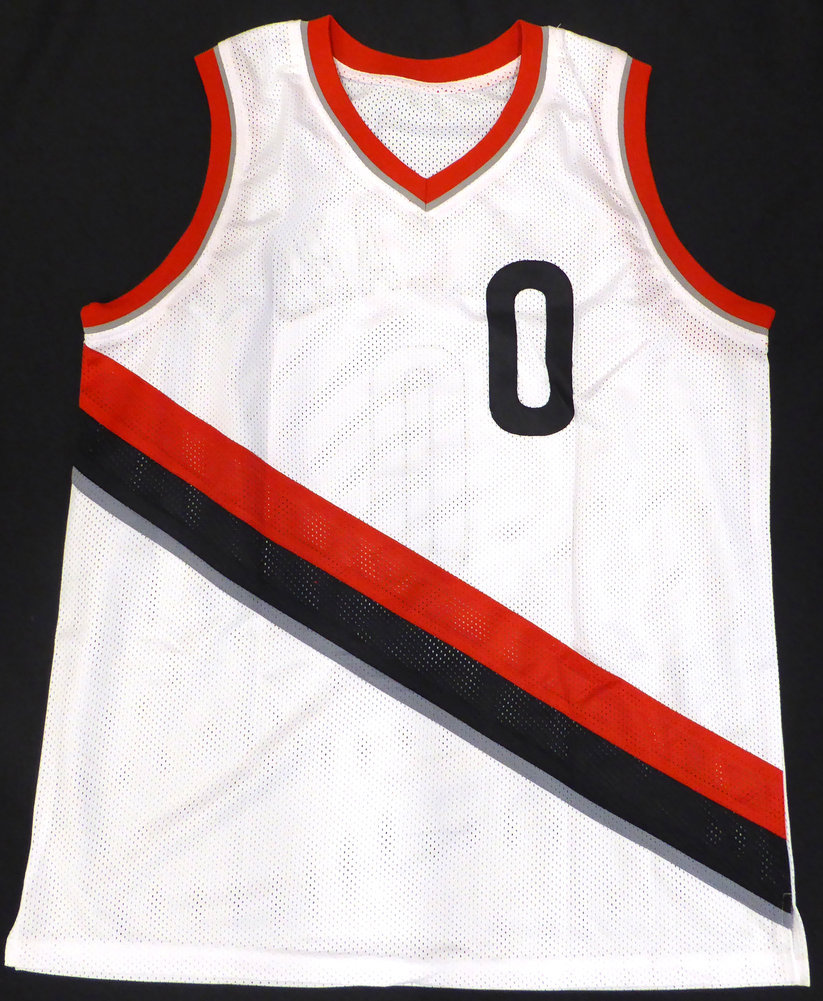 Portland Trail Blazers Damian Lillard Autographed White Jersey JSA Image a