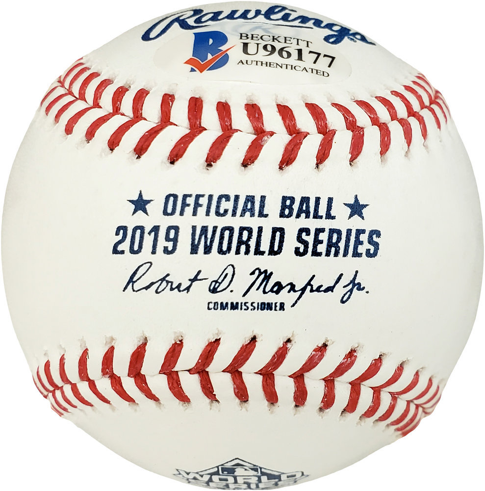 Daniel Hudson Autographed Signed Official 2019 World Series MLB Baseball Washington Nationals Beckett Beckett Image a