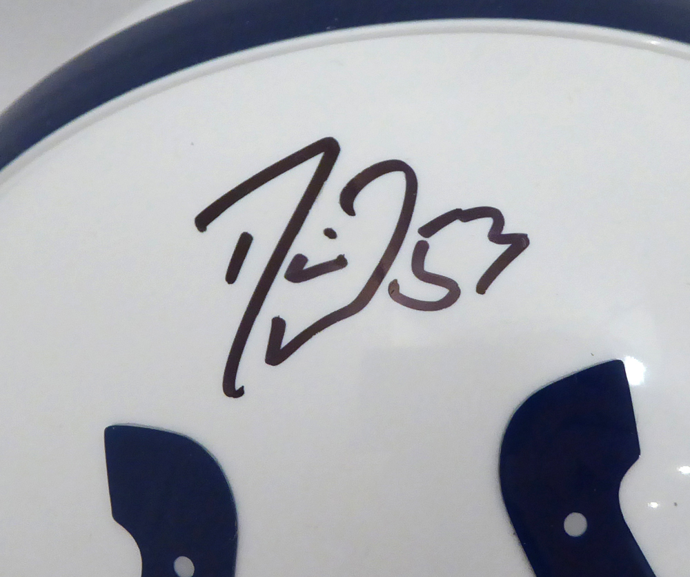Darius Leonard Autographed Signed Indianapolis Colts Mini Helmet Beckett Beckett Image a
